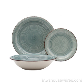 Ensembles de vaisselle en porcelaine peinte à la main sur 24 pcs